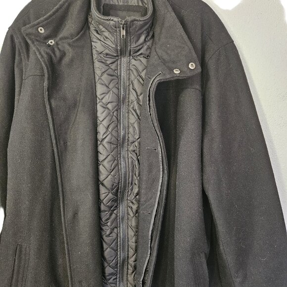 Vintage Structure Men's Wool Blend Heavly Lined Outdoor Pea Coat Size XXL/EEG - Picture 4 of 11